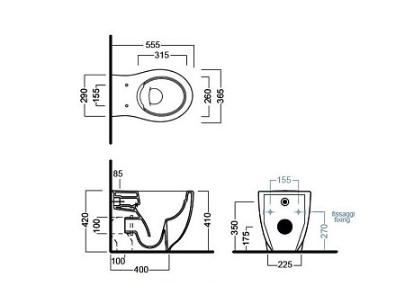 Унитаз напольный безободковый HATRIA LE FIABE Y1E701